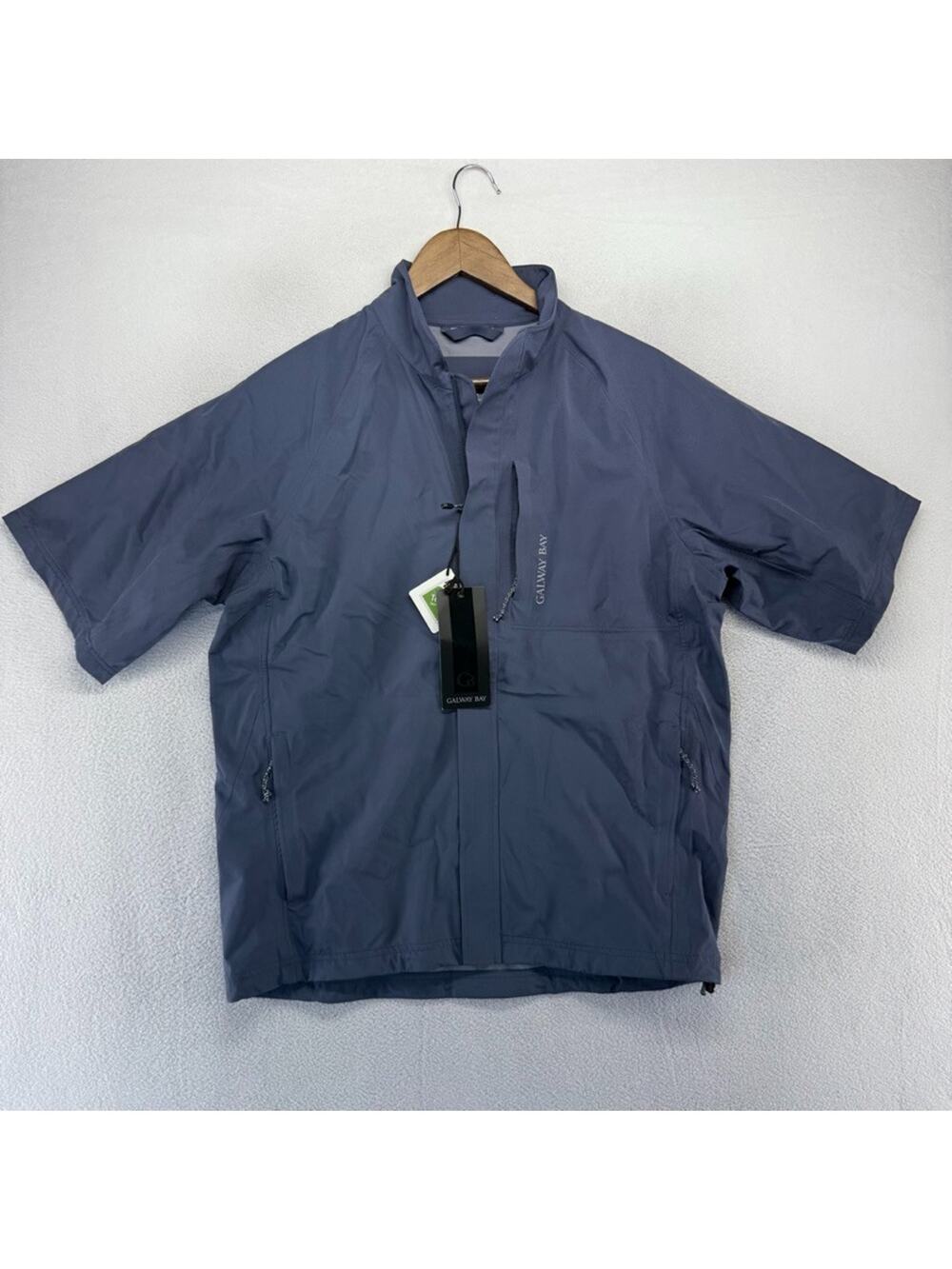 Galway Bay Jacket Men's Small Blue Short Sleeve 3 Layer Teflon Waterproof NEW